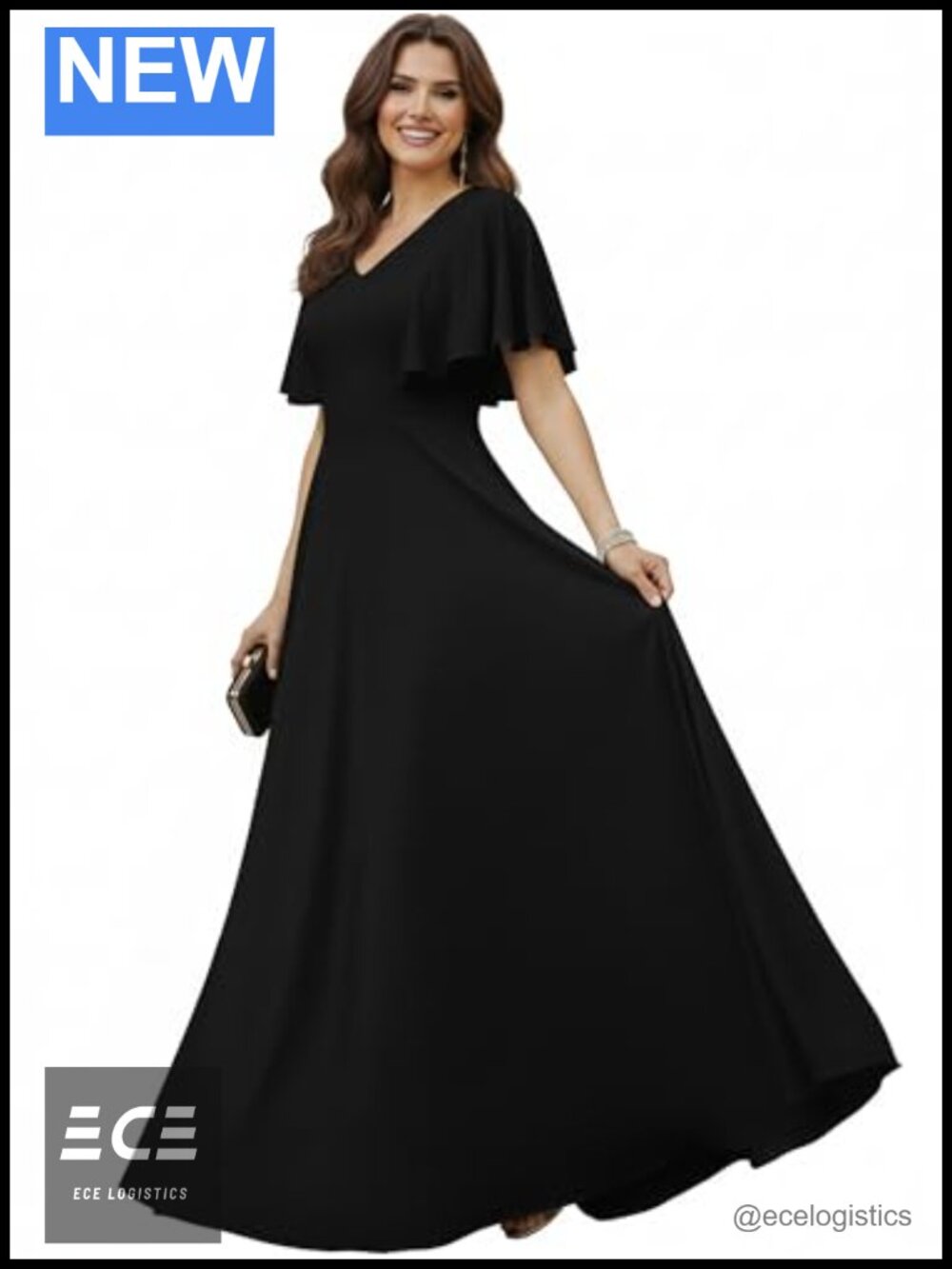 KOH KOH Long Maxi Dress Short Sleeve Plus Size Formal Evening